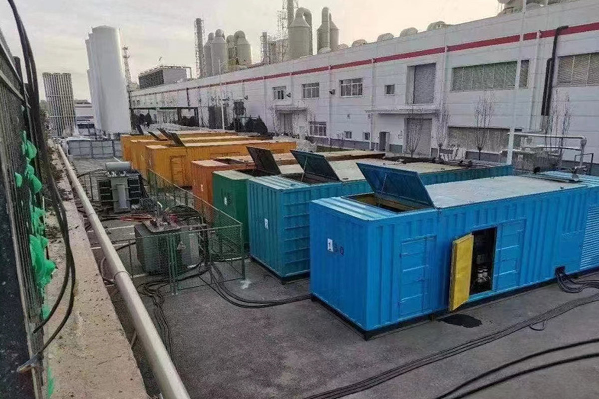 幸福路街道发电机租赁施工现场
